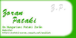 zoran pataki business card